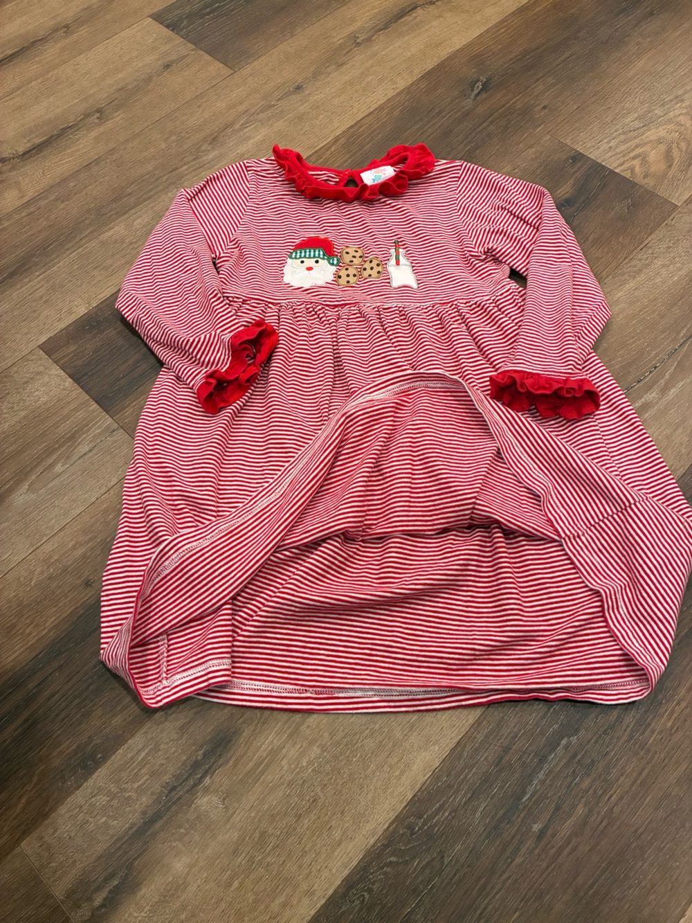 Stitchy Fish Red Stripe Christmas Dress Holiday Santa Milk Holiday 7 Girl - Picture 4 of 11